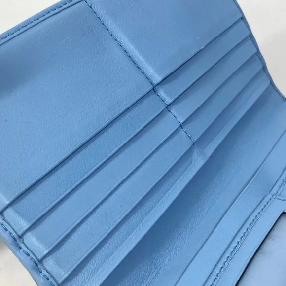 Auth GUCCI 449364 Micro Guccissima Zip Around Long Wallet Leather Light blue - Picture 14 of 16